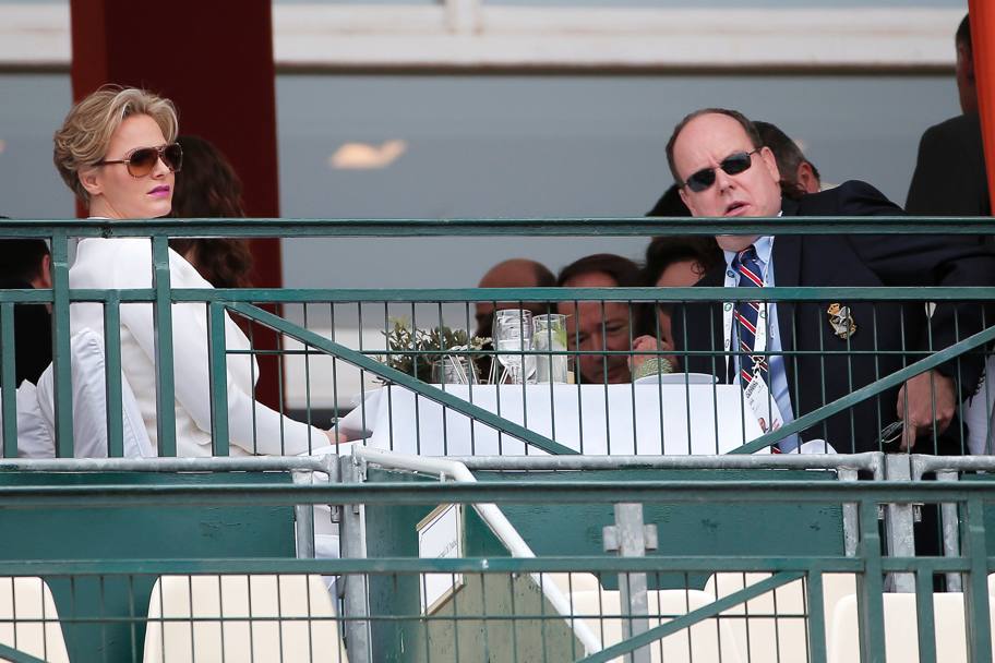 Parata di vip alla finale dei Montecarlo Tennis Rolex Masters. Charlene di Monaco con il marito principe Alberto (Olycom)